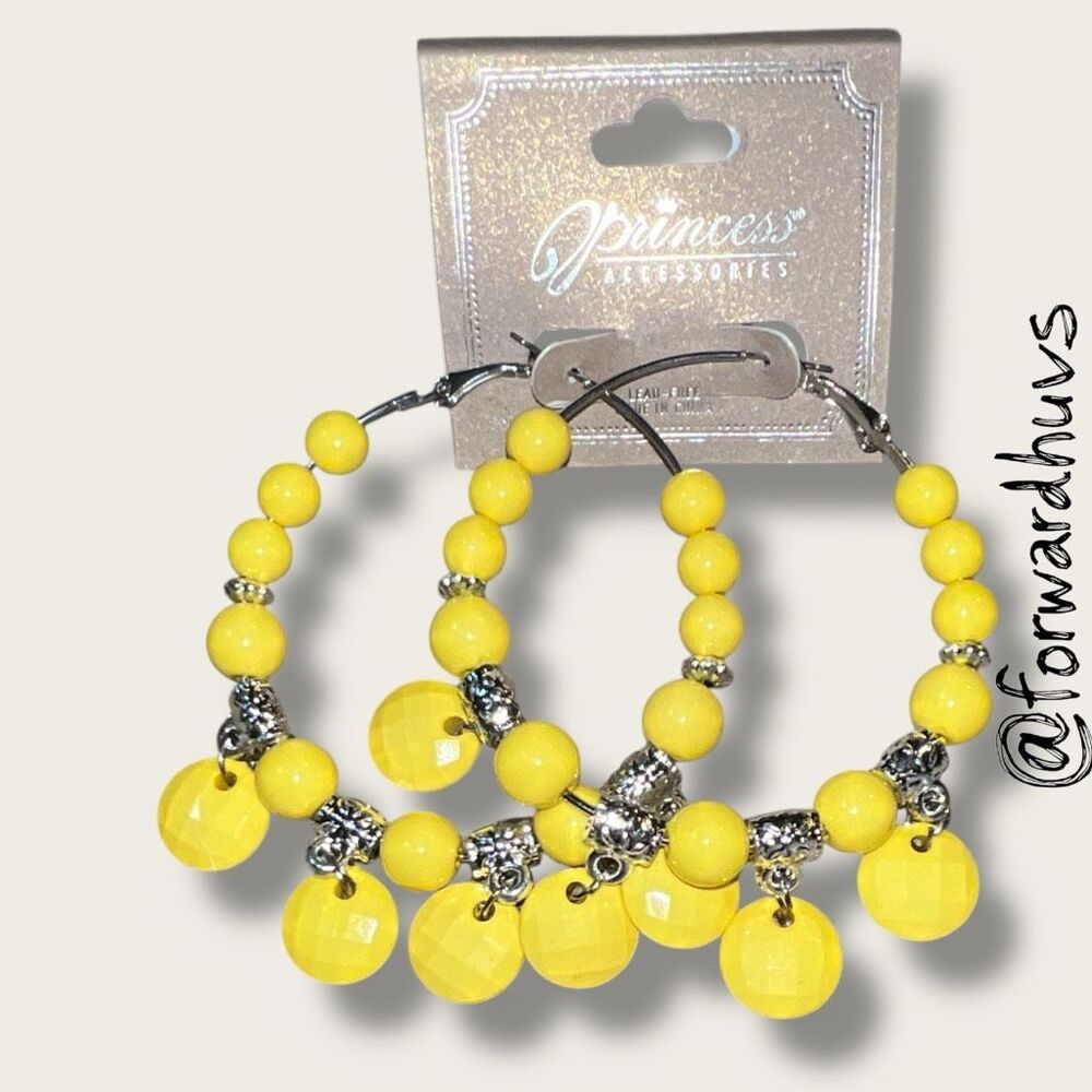 Bundle Sale 3 for $15 | Princess Accessories Yellow Hoop Earrings